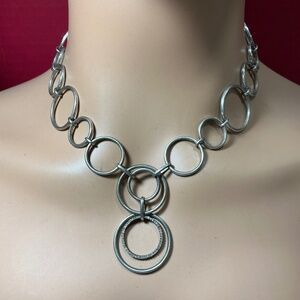 HENG NGAI HN STERLING SILVER AND DIAMONDS Pendant Necklace. 17” long